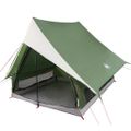 vidaXL Rodinný stan so strechou Zelená a biela 220 x 220 x 184 cm