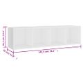 vidaXL TV skrinky 3 ks biele 142,5x35x36,5 cm drevotrieska