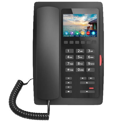 Fanvil H5W hotelový WiFi SIP telefón, 2SIP, 3,5'' bar. displ., 6 progr. hr., USB, PoE
