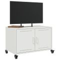 vidaXL TV skrinka biela 68x39x43,5 cm oceľ