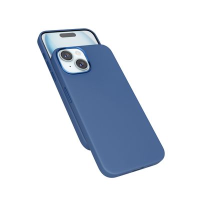Epico Mag+ kožený kryt iPhone 15 - modrá