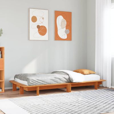 vidaXL Posteľ bez matraca voskovo hnedá 90x200 cm masívna borovica