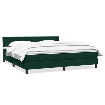 vidaXL Box Spring Posteľ s matracom Tmavo zelená 200x210 cm Zamat
