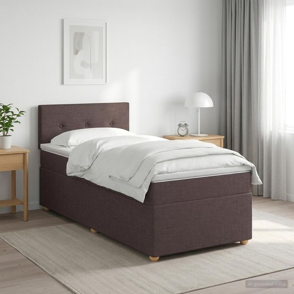 vidaXL Posteľ boxspring s matracom Tmavohnedá 80 x 200 cm Látka
