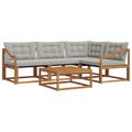 vidaXL Záhradná súprava gaučov 5 ks Prírodná a svetlosivá