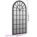 vidaXL Záhradné zrkadlo čierne 90x45 cm exteriérové železo