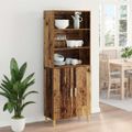 vidaXL Highboard Staré drevo 69,5 x 32,5 x 180 cm Kompozitné drevo