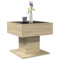 vidaXL Konferenčný stolík s LED dub sonoma 50x50x45 cm kompozit. drevo