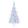 vidaXL Umelý vianočný stromček Biela 120 cm PVC a oceľ