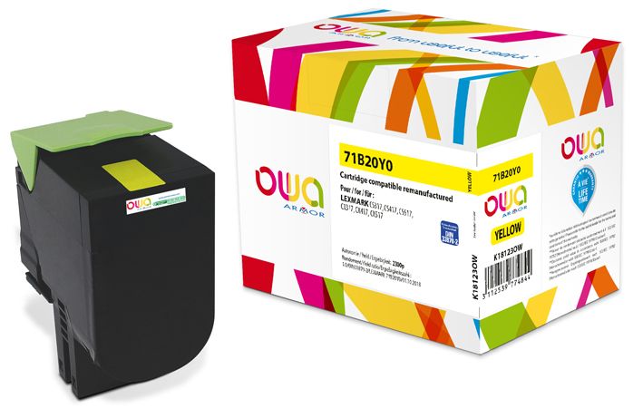 OWA Armor toner kompatibilný s LEXMARK 71B20Y0, 2300st, žltá/yellow