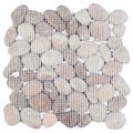 vidaXL Kamenné dlaždice Béžová a svetloružová 30 x 30 cm Riečny štrk