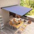vidaXL Kazetová markíza s motorom 400x300 cm modrá a biela
