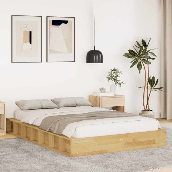 VidaXL Rám postele bez matraca 120x200 cm Dub z masívneho dreva