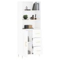 vidaXL Vysoká skrinka lesklá biela 69,5x34x180 cm spracované drevo