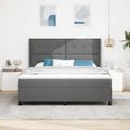 vidaXL LED box s pružinami Tmavo šedá 180 x 200 cm látka