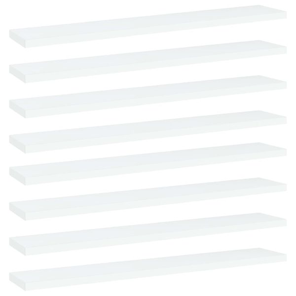 vidaXL Prídavné police 8 ks, biele 60x10x1,5 cm, drevotrieska