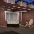 vidaXL Automaticky zaťahovacia markíza s LED hnedá 300x250 cm