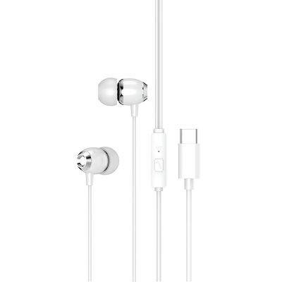 XO drôtové slúchadlá EP25 USB-C biele