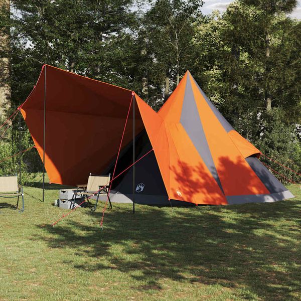 vidaXL Tipi stan so strechou Šedá a oranžová 510 x 690 x 330 cm taft