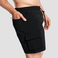 Pánske plavecké šortky Cargo Black - GymBeam, veľkosť M