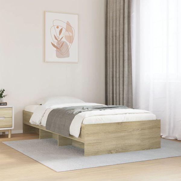 vidaXL Posteľný rám bez matraca dub sonoma 75x190 cm kompozitné drevo