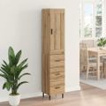 vidaXL Highboard Remeselný dub 34,5 x 34 x 180 cm Kompozitné drevo