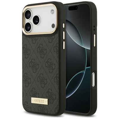 Puzdro Guess 4G Logo Plate MagSafe pre iPhone 17 Pro Max čierne