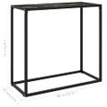 vidaXL Konzolový stolík čierny 80x35x75 cm tvrdené sklo