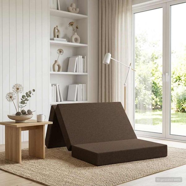 vidaXL Skladacia pohovka na spaní 100 x 67 x 45 cm Sivohnedá