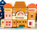 Montessori drevené kocky Kruzzel 23519 s podložkou veselé mesto 115 ks Montessori dřevěné kostky Kruzzel 23519 s podložkou veselé město 115 ks