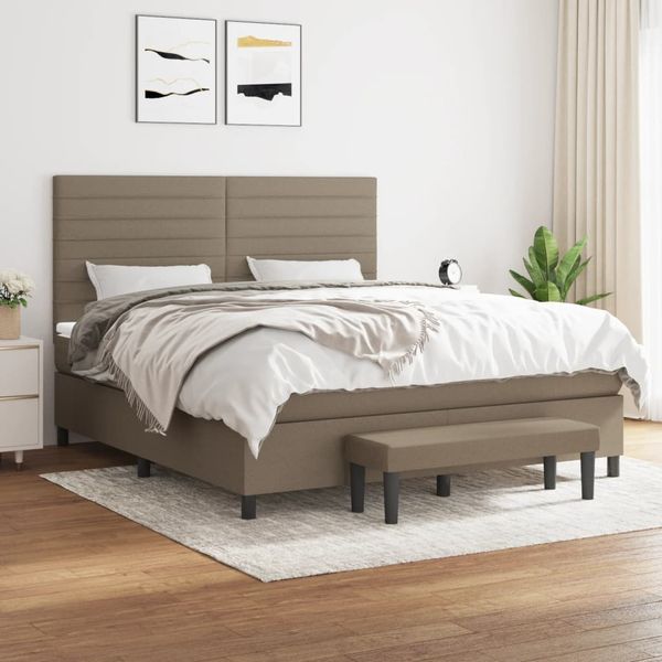 vidaXL Posteľný rám boxspring s matracom sivohned 160x200 cm látka