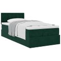 vidaXL Osmanský rám postele s matracom tmavozelená 90x200 cm zamat