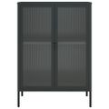 vidaXL Komoda čierna 75x35x105 cm sklo a oceľ