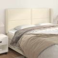 vidaXL Čelo postele so záhybmi krémové 183x23x118/128 cm umelá koža