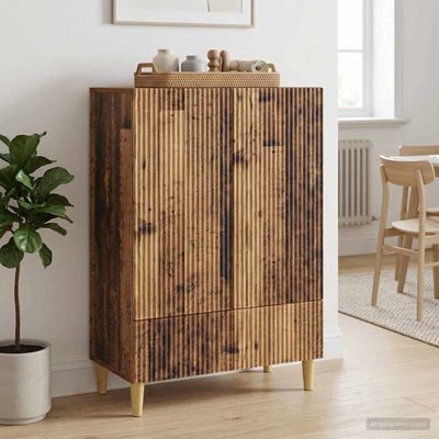 vidaXL Servírovacia skriňa so zásuvkou Staré drevo 66 x 34,5 x 95 cm