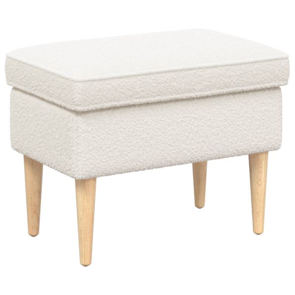 vidaXL Taburetka Krémová 55 x 35 x 41 cm Bouclé