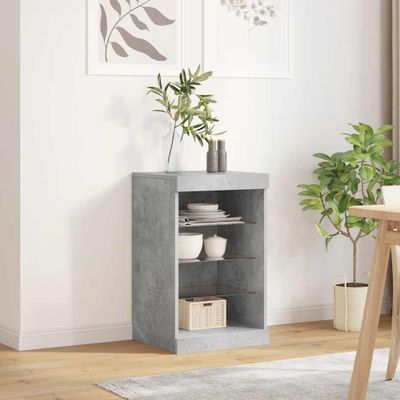 vidaXL Komoda s LED svetlami betónovo sivá 41x37x67 cm