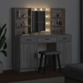 vidaXL Súprava toaletného stolíka s LED 3 ks Sivý Sonoma