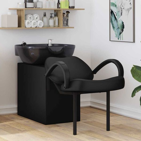vidaXL Kozmetický stolička Čierna 136 x 60 x 92 cm PVC