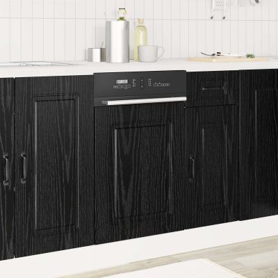vidaXL Dvierka na umývačku Kalmar Čierny dub 45 x 1,5 x 57 cm