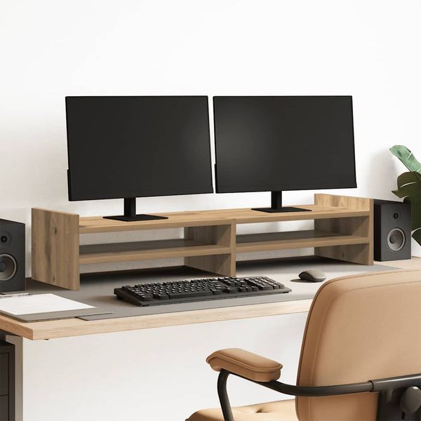 vidaXL Stojan na monitor dub artisian 100x27x20 cm kompozitné drevo