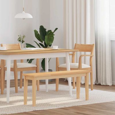 vidaXL Lavica 110 cm z masívneho dreva Guma