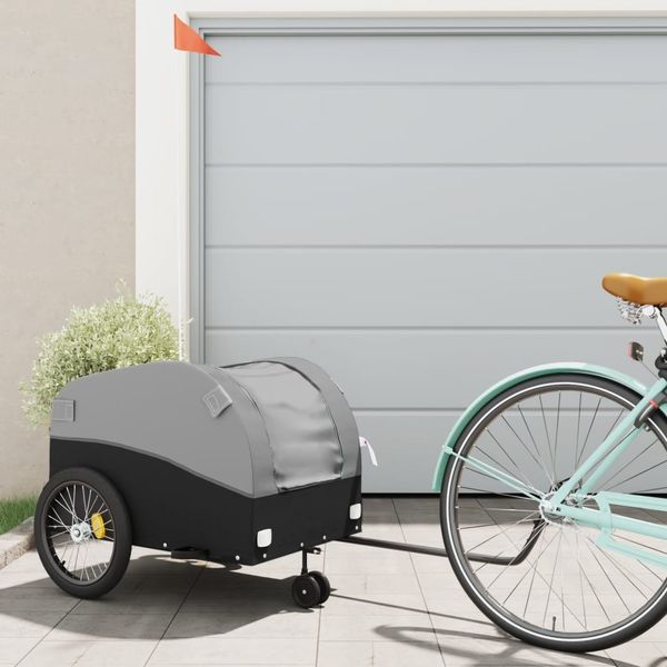 vidaXL Vozík za bicykel, čierno sivý 45 kg, železo