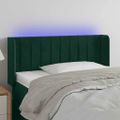 vidaXL Čelo postele s LED tmavozelené 103x16x78/88 cm zamat