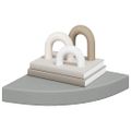 vidaXL Plávajúce rohové police 2 ks, sivé 25x25x3,8 cm, MDF