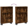vidaXL Úzky úložný vozík dymový dub 48x13x68 cm kompozitné drevo