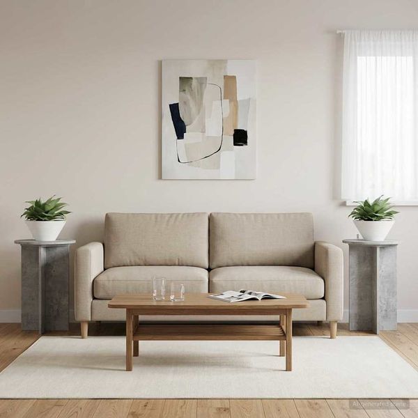 vidaXL Stojan na rastliny 2 pcs Betónovo sivá Ø40 x 60 cm