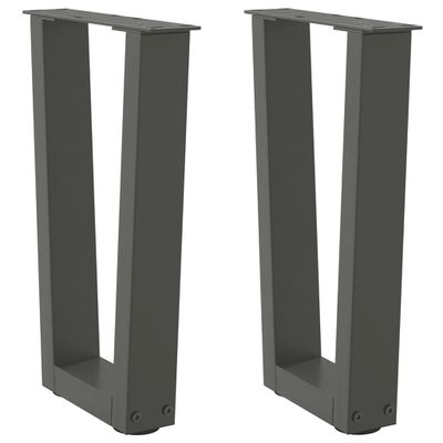 vidaXL Nohy konferenčného stolíka v tvare V, 2 ks, antracitové, 28 x (42-43,3) cm, oceľ
