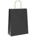 vidaXL Papierové tašky 250 ks s rúčkami, čierna, 26x12x35 cm
