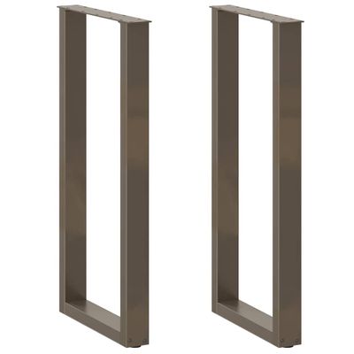 vidaXL Nohy barového stola v tvare U, 2 ks, prírodná oceľ, 50 x (100-101) cm, oceľ